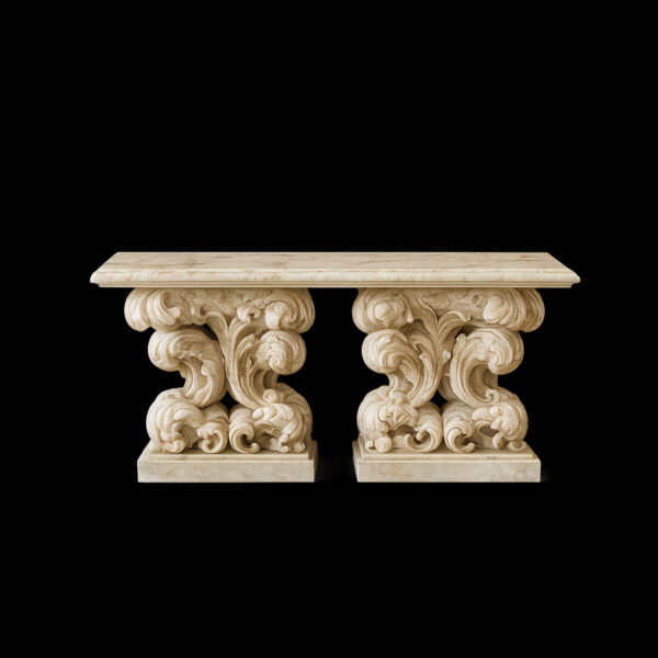 JBT312 Marble Rectangle Console Table Sculpture by Metropolitan Galleries Inc