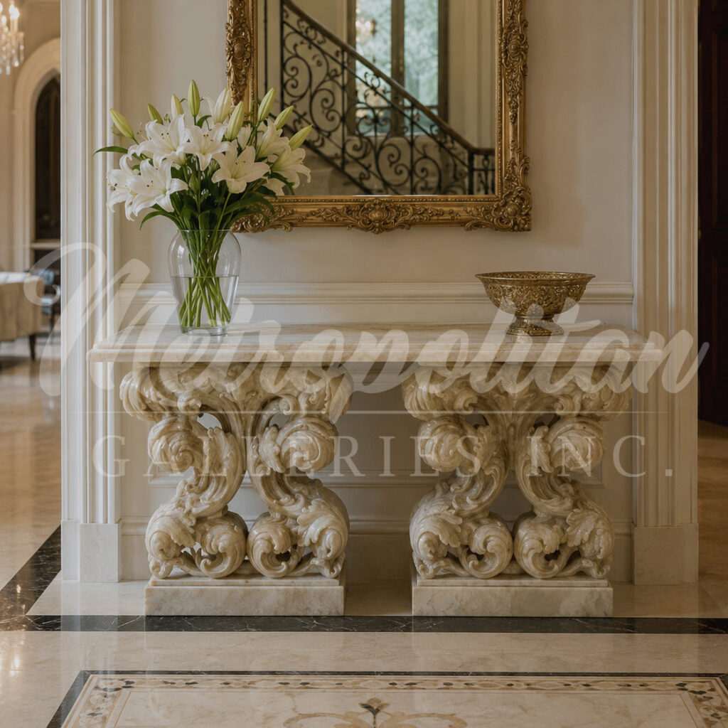 JBT312 Marble Rectangle Console Table by Metropolitan Galleries Inc Vignette WM