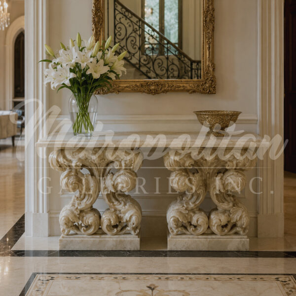 JBT312 Marble Rectangle Console Table by Metropolitan Galleries Inc Vignette WM