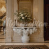 JBT320 Marble Rose Vine Demilune Table Sculpture by Metropolitan Galleries Inc Vignette WM