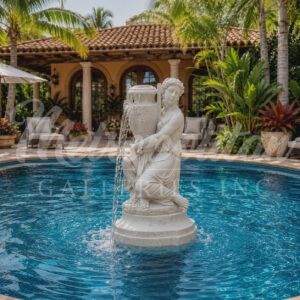 JBF235 Marble Lady holding Urn Fountain Sculpture by Metropolitan Galleries Inc Vignette WM