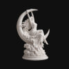 Marble Lady on the Moon Sculpture